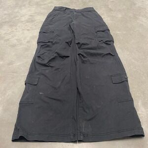 Vintage 90s y2k low rise wide leg black/grey cargo pants